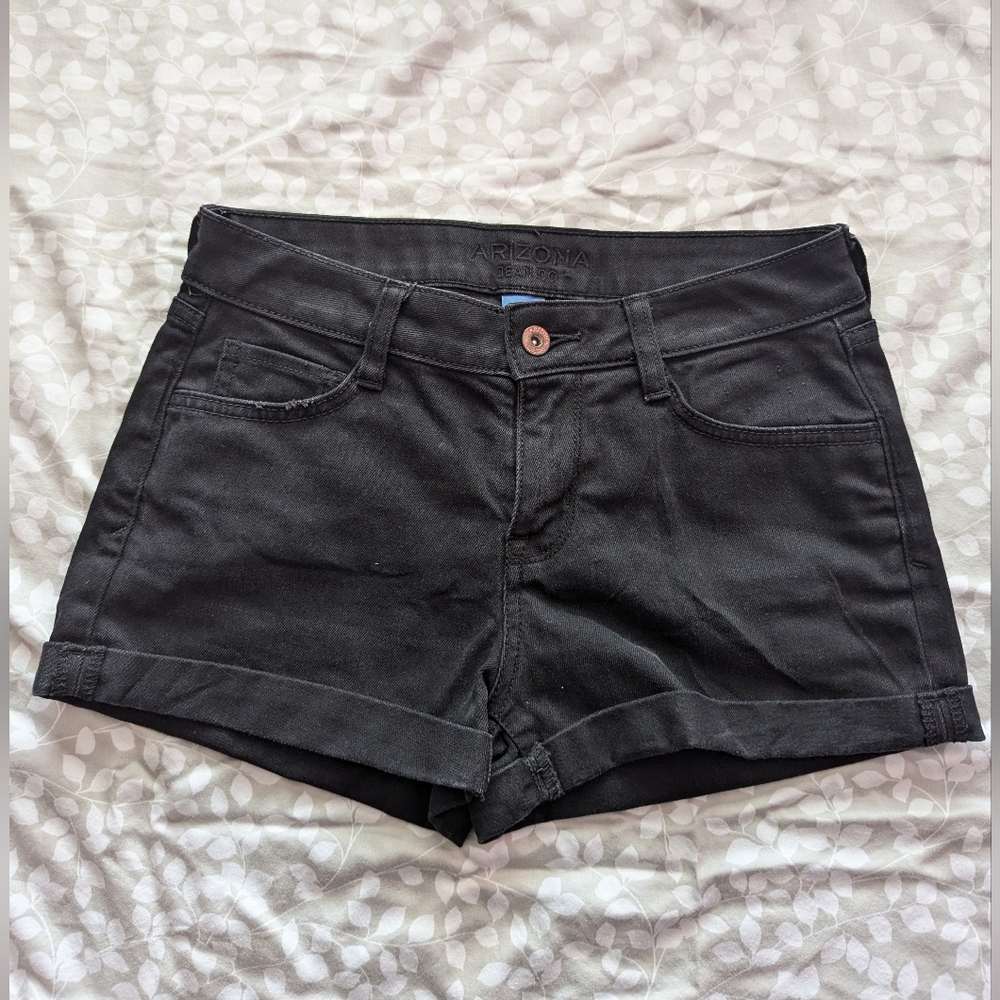 Black jean shorts